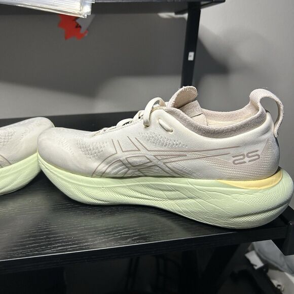 ASICS Gel Nimbus 25 Womens Size 9.5 White Green Running Shoes Sneakers - Picture 7 of 11